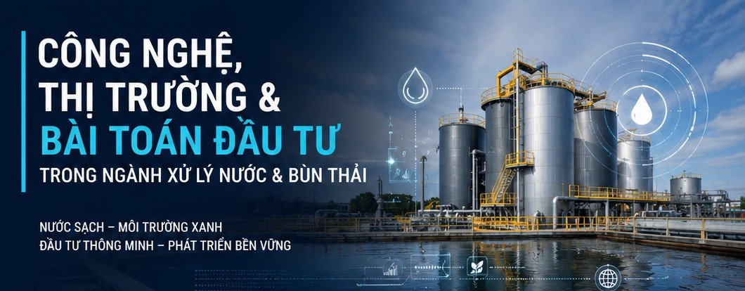 Công nghệ, thị trường và bài toán đầu tư trong ngành xử lý nước và bùn thải — Tplus. Nước sạch, môi trường xanh, đầu tư thông minh, phát triển bền vững.